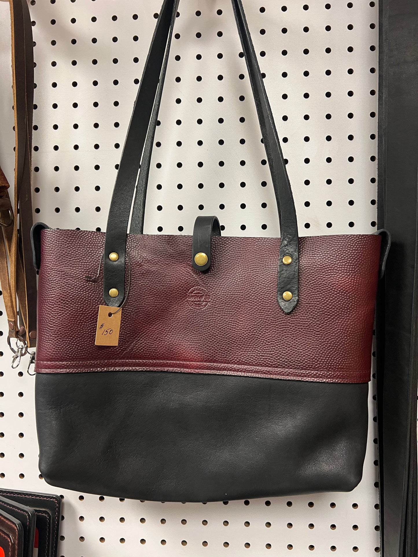 Burgandy and Black Tote Bag