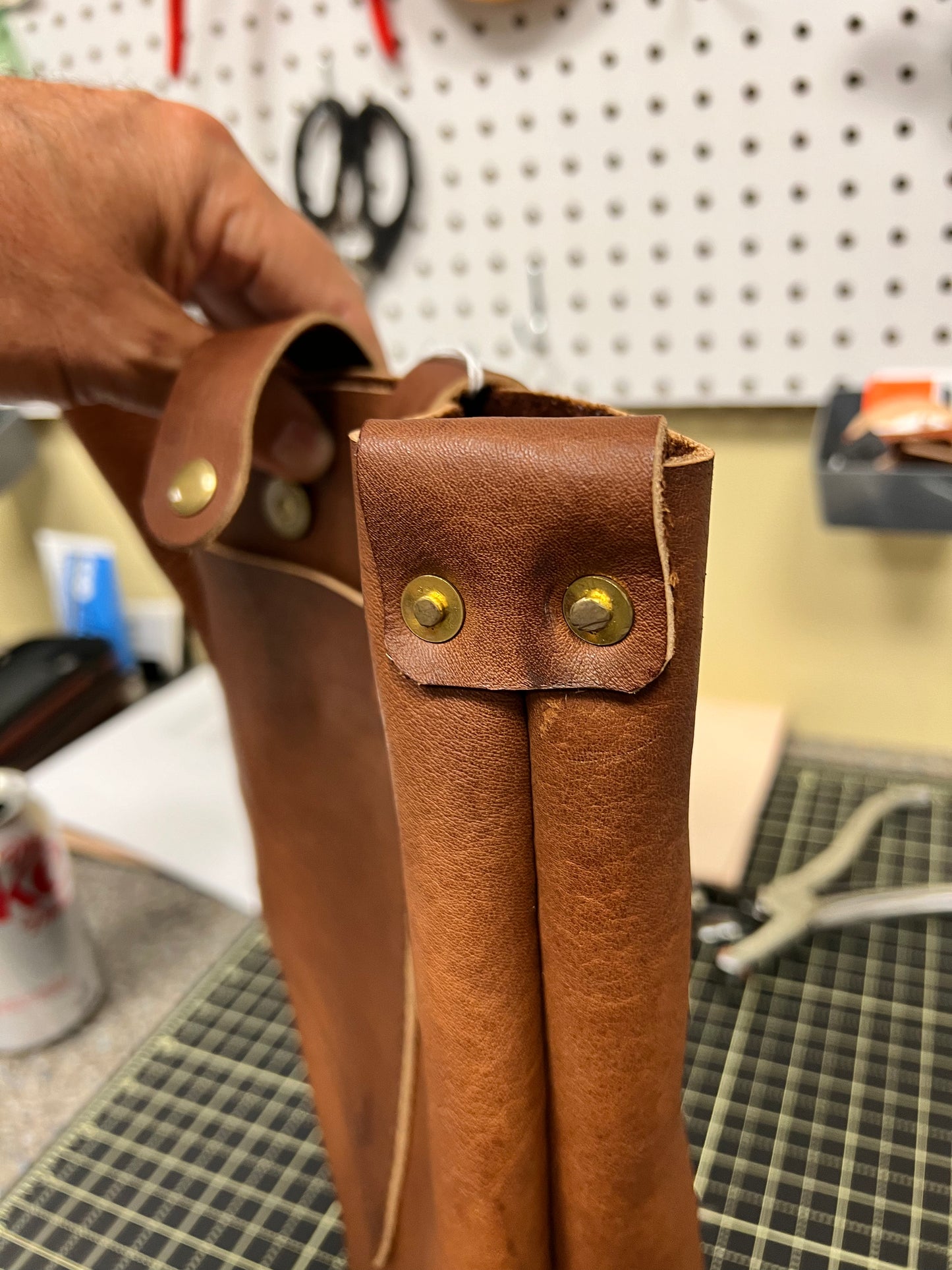 Brown Tote Bag with antique brass hardware and Magnetic closure